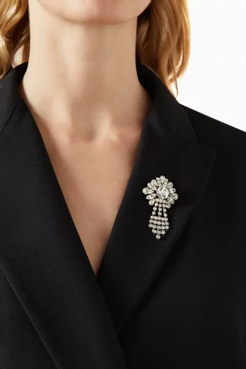 Silver Crystal Brooch supplied by Yiwu Huanyu Trading Company